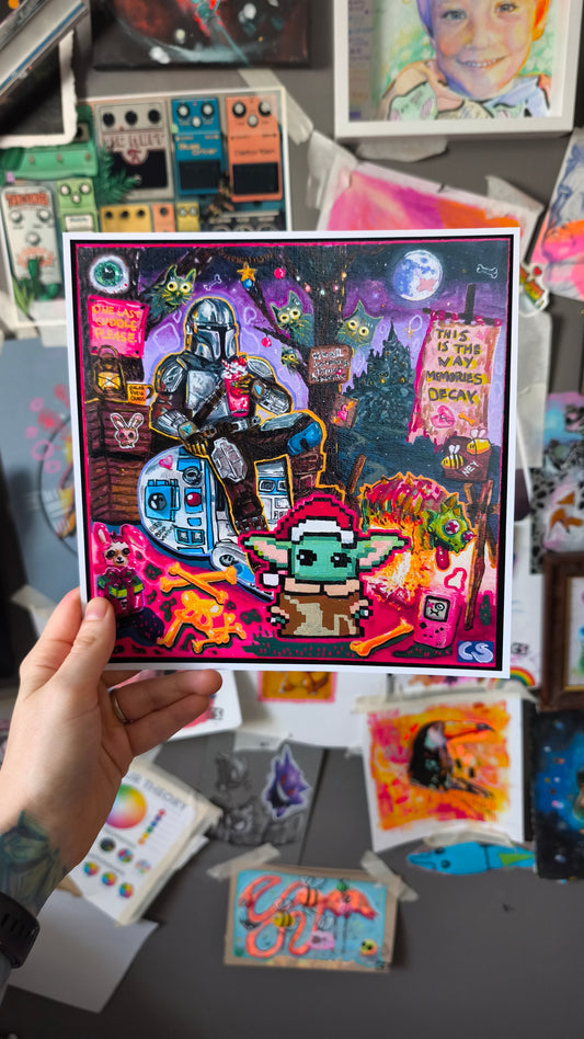 Not Today, The Feelings Are Huge – Buntes Katzen-Kunstdruck | Candy Decay Kunstwerk