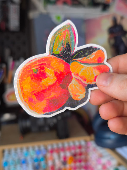 Orange Sticker – glitter / Glitzer