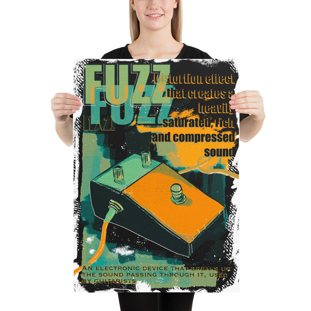 Fuzz Pedal Art Print – Guitar Effect Pedal Poster for Musicians – Paintranger