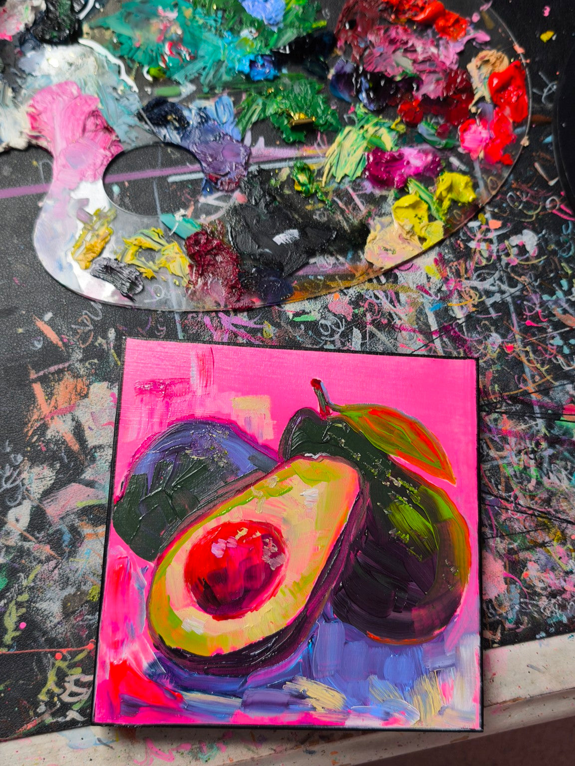 Avocado oil painting photographed in Paintranger's studio