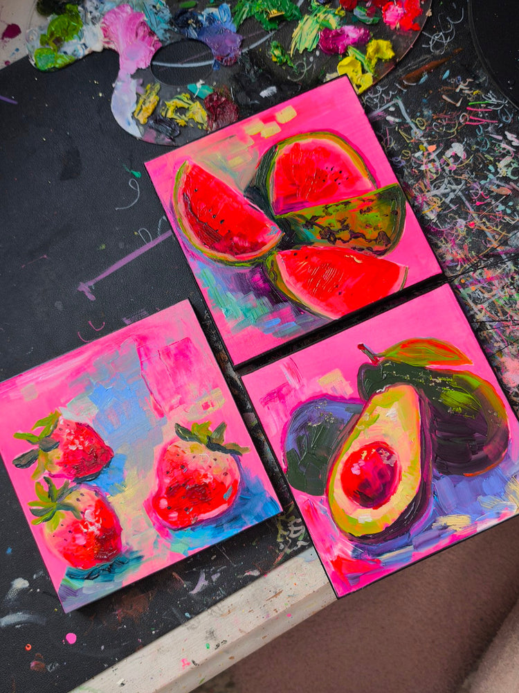 Candy Decay Food Studies – small original oil paintings by Paintranger