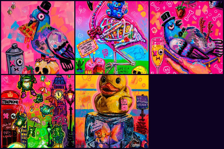 Collage aus mehreren gratis Candy Decay Handy-Wallpapers