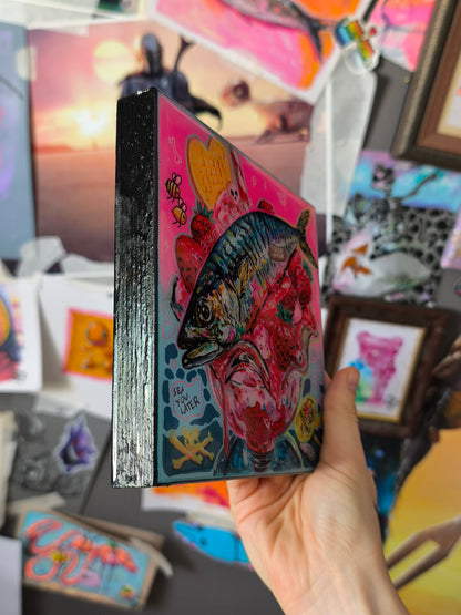 Ocean Dropout – Surreal Fish Ice Cream Original Artwork