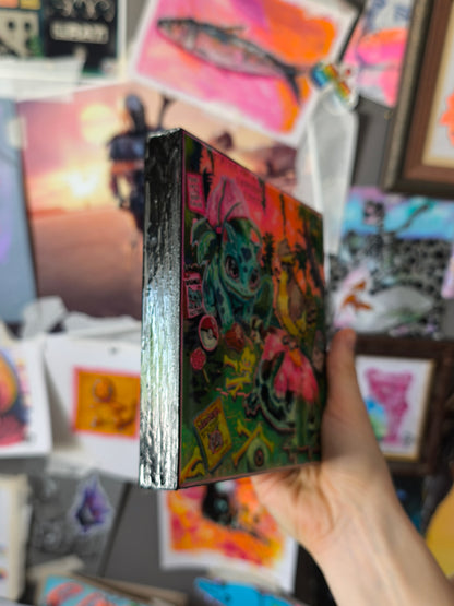 Save Point 11:59 – Original Mixed Media Painting on Wood Panel