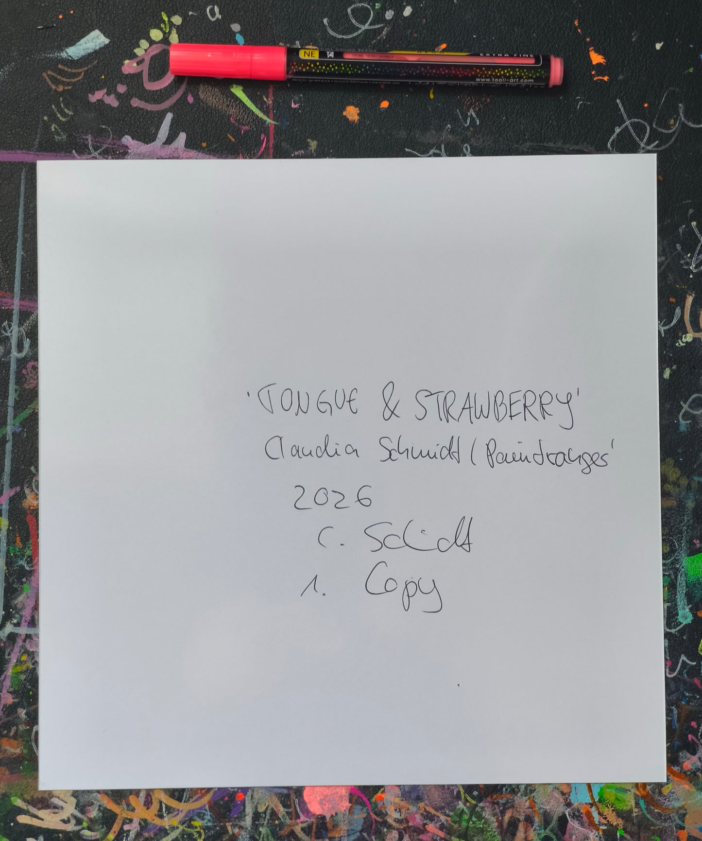 Tongue and Strawberry – Colorful Surreal Wall Art Print | Handsigned Candy Decay Artwork