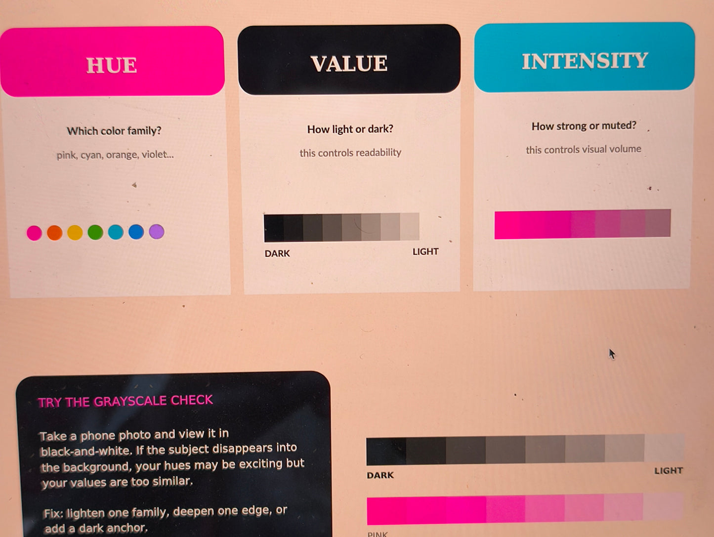 Interior page from The Candy Decay Color System PDF guide showing layered color application steps.