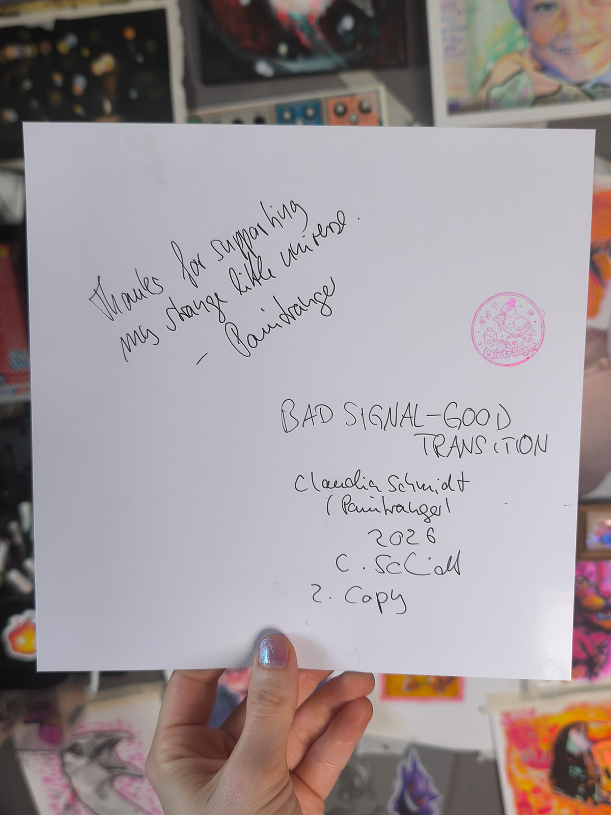 Bad Signal, Good Transition – Hand-Signed Art Print | Trans Pride Shark Art
