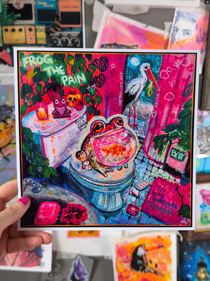 The Frog Chronicles Everything Is Fine-ish hand-signed Candy Decay art print by Paintranger
