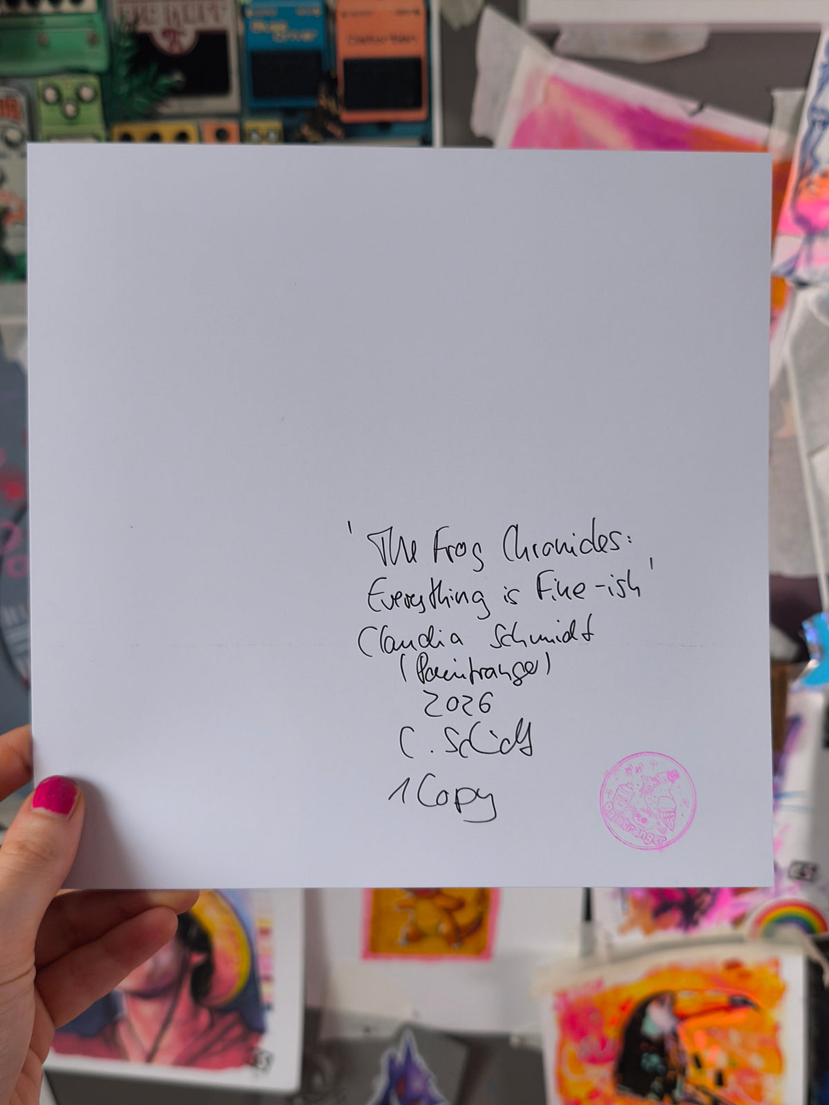 Back of The Frog Chronicles Everything Is Fine-ish hand-signed art print