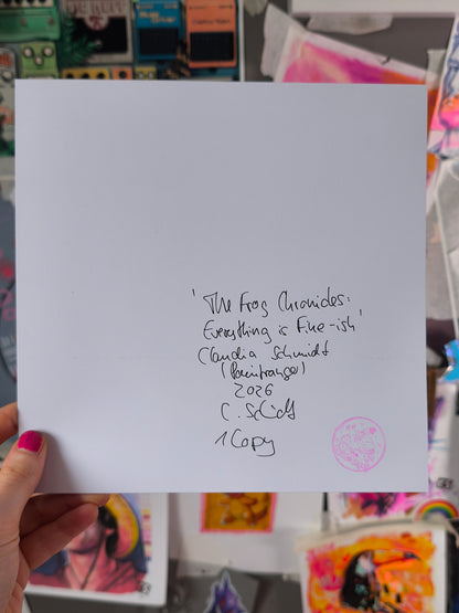 Back of The Frog Chronicles Everything Is Fine-ish hand-signed art print