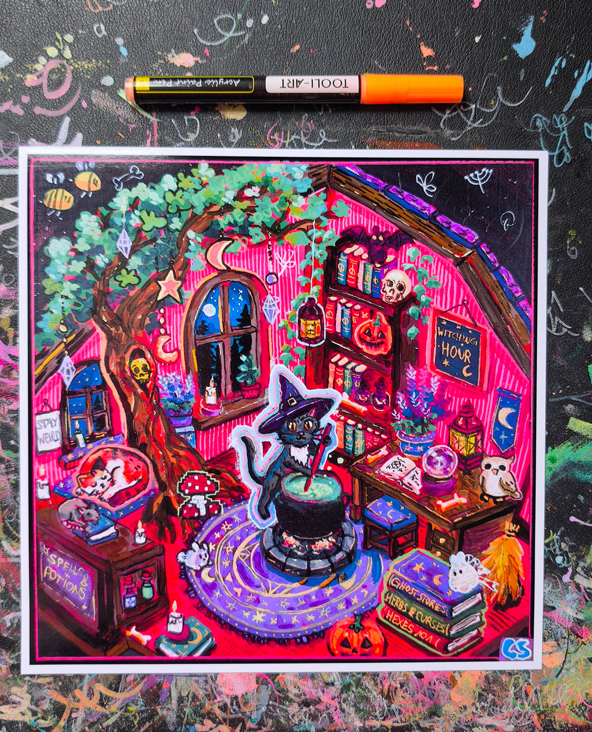 Hexes Candy Decay kawaii goth Halloween art print detail