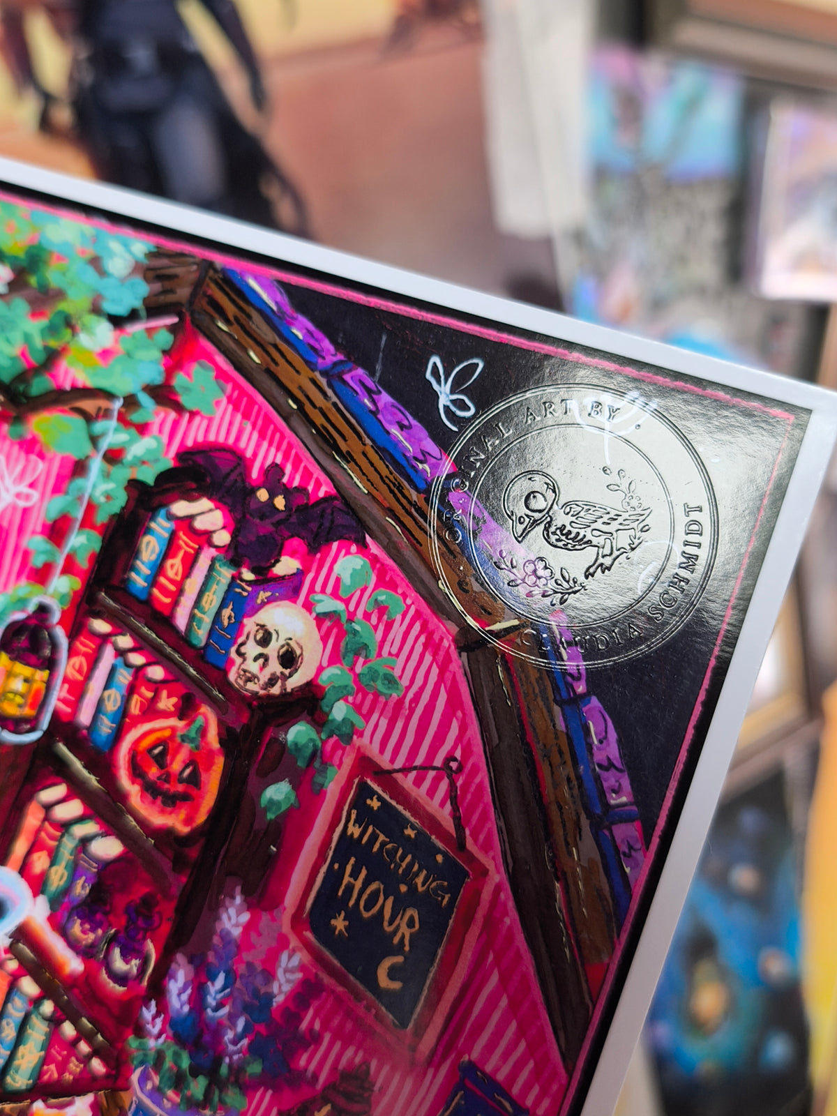 Hexes colorful witchy sweet horror art print detail