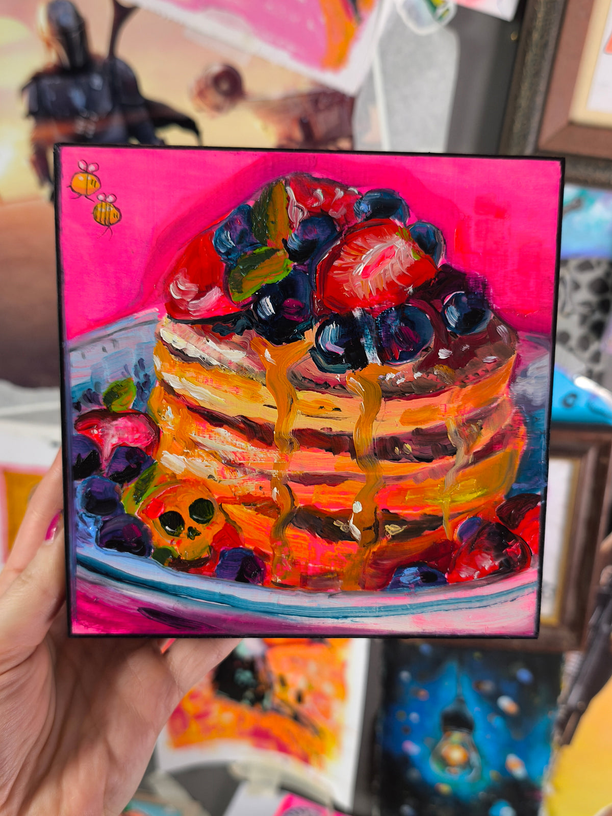 Pancake No. 05 Food Study original oil painting detail