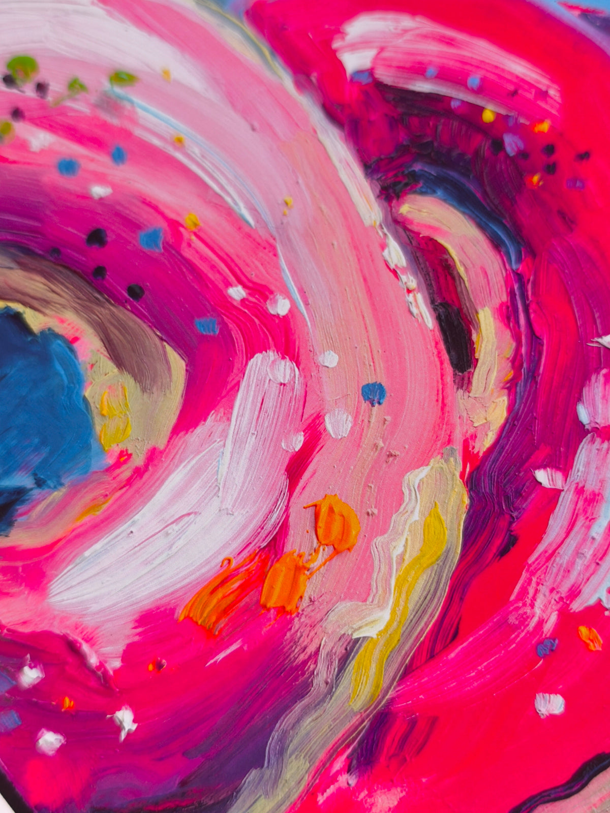 Donut No. 07 art print detail with pink glaze and sprinkles