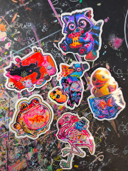 Handmade Glitter Sticker Pack – 6 Stickers