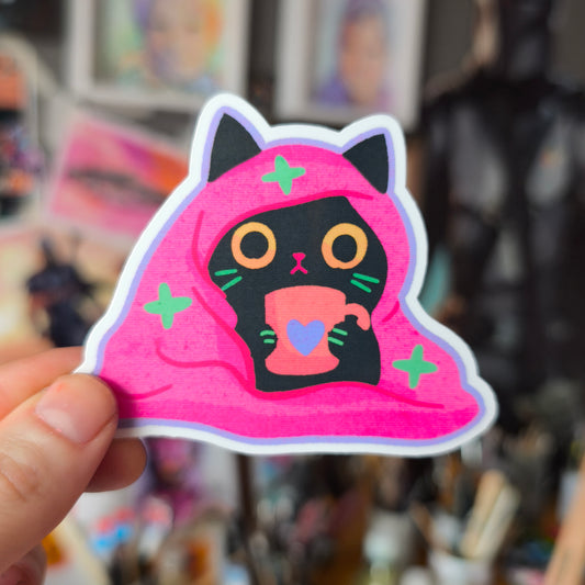 Cosy Cat Sticker without glitter