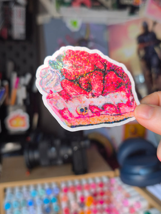 Strawberry Cake Sticker – glitter / Glitzer