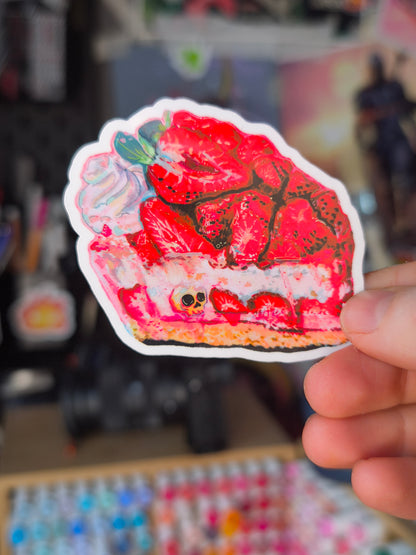 Strawberry Cake Sticker – laminated / laminiert