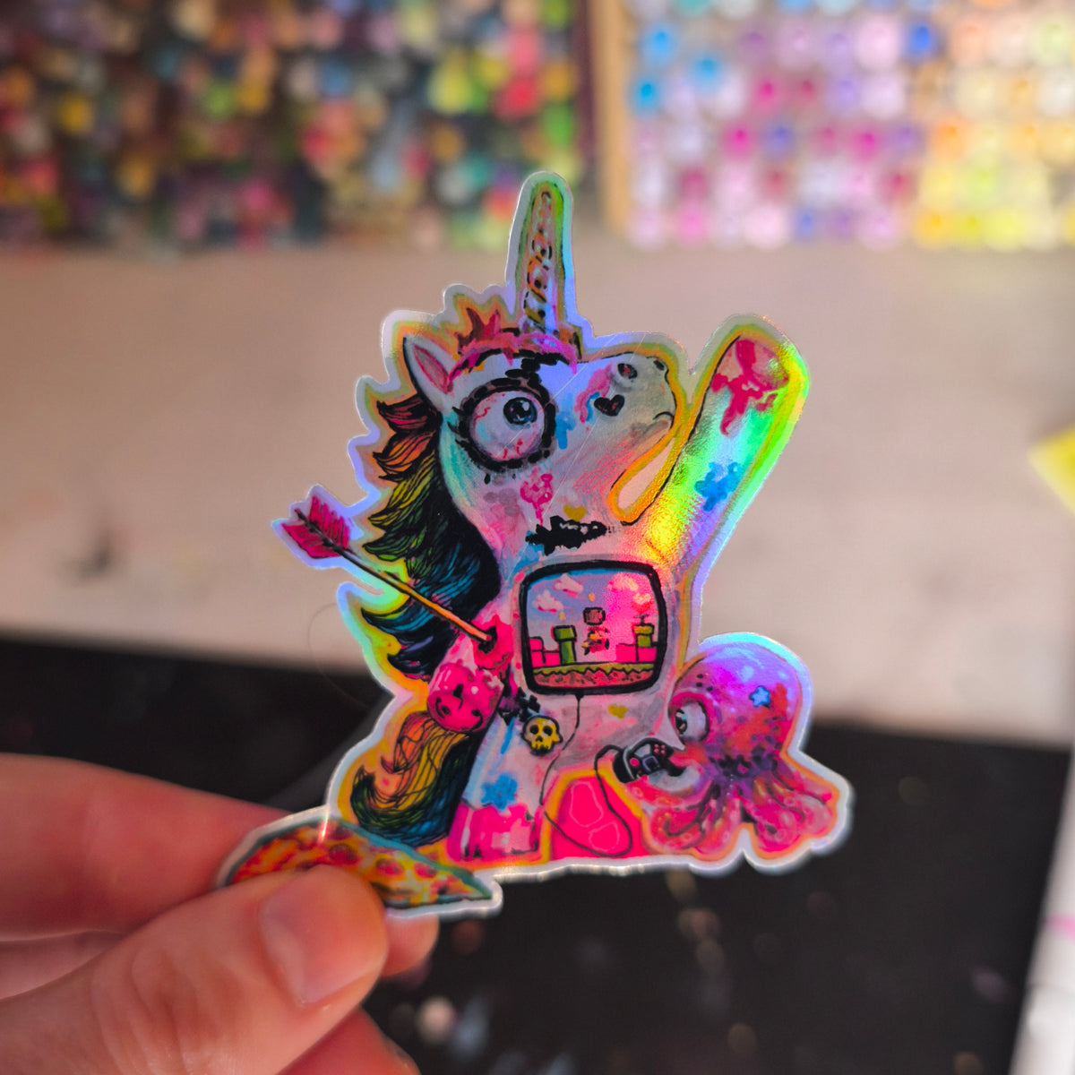 Unicorn Sticker – Holo / Einhorn · Sticker – Holo
