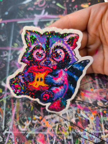 Close-up of handmade glitter sticker