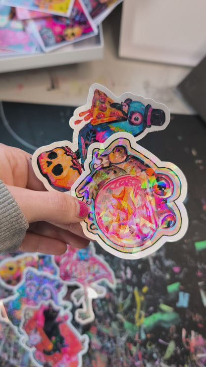 Handmade Glitter Sticker Pack – 6 Stickers