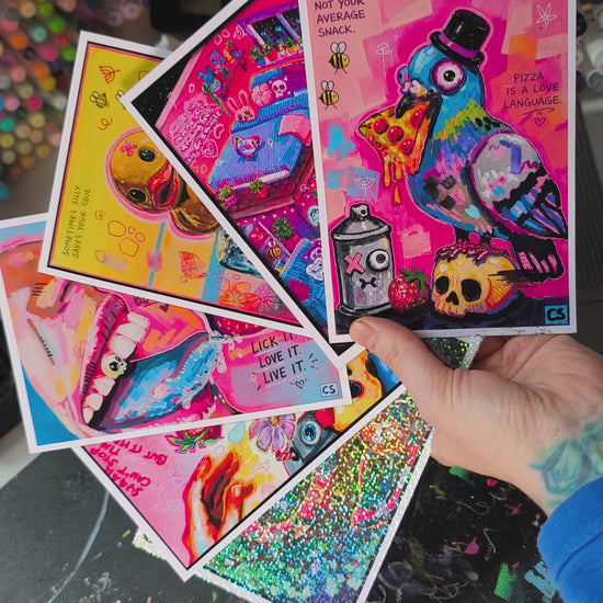 Video of original oil painting postcards by Paintranger