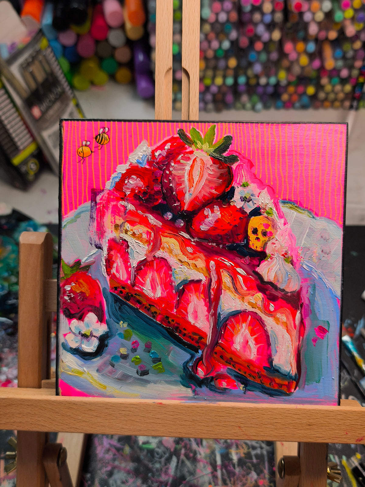 Strawberry Tarte No. 06 oil painting texture detail