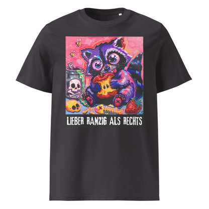 Lieber ranzig als rechts T-Shirt in Anthracite – Vorderansicht