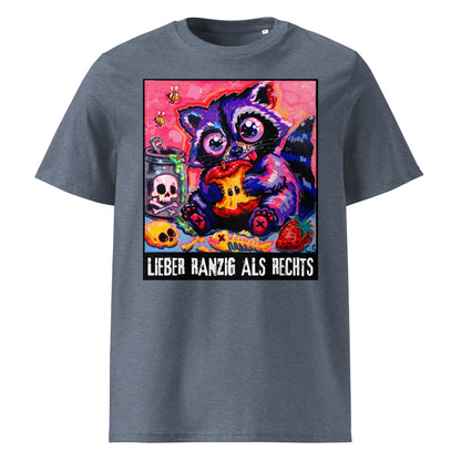 Lieber ranzig als rechts T-Shirt in Dark Heather Blue – Vorderansicht