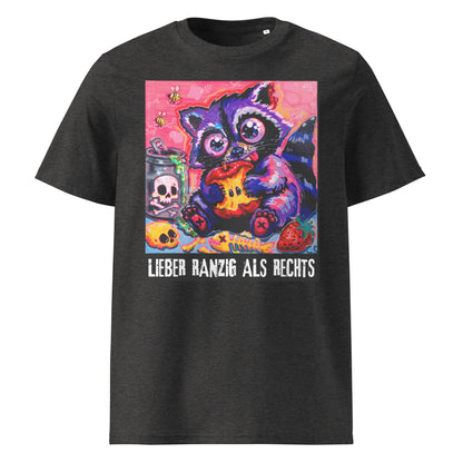 Lieber ranzig als rechts T-Shirt in Dark Heather Grey – Vorderansicht
