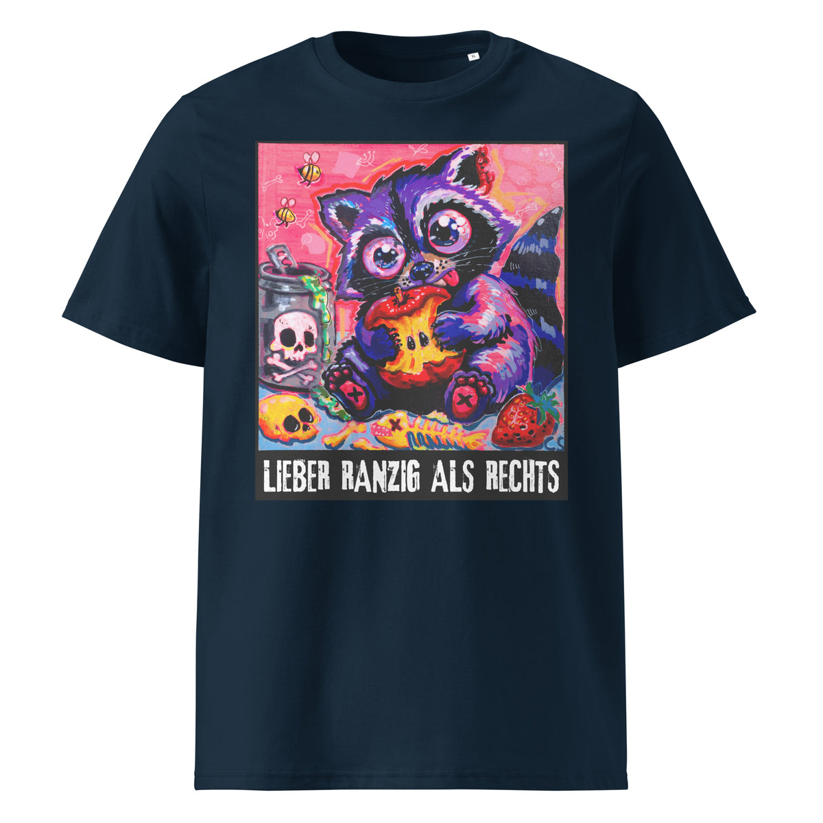 Lieber ranzig als rechts T-Shirt in French Navy – Vorderansicht