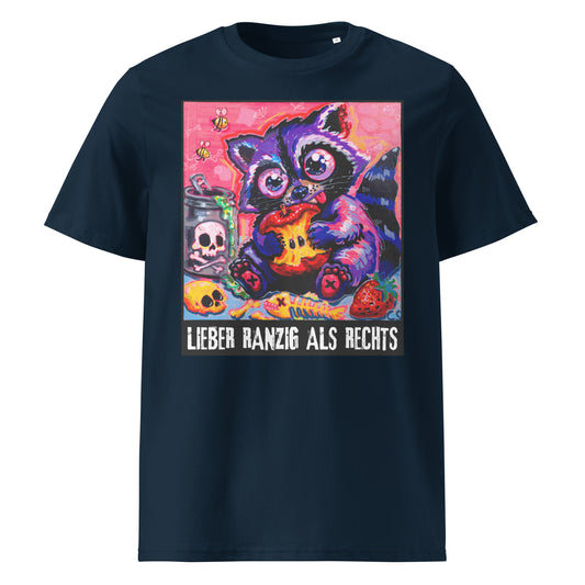 Lieber ranzig als rechts T-Shirt in French Navy – Vorderansicht