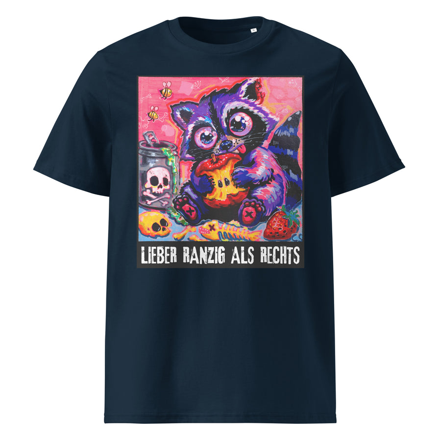 Lieber ranzig als rechts T-Shirt in French Navy – Vorderansicht