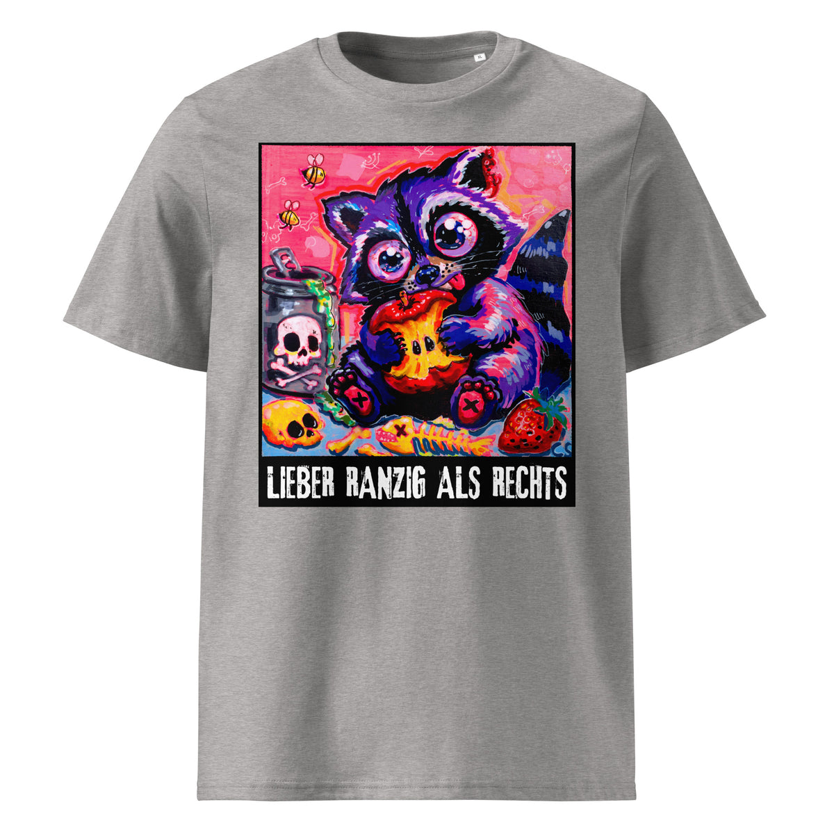 Lieber ranzig als rechts T-Shirt in Heather Grey – Vorderansicht