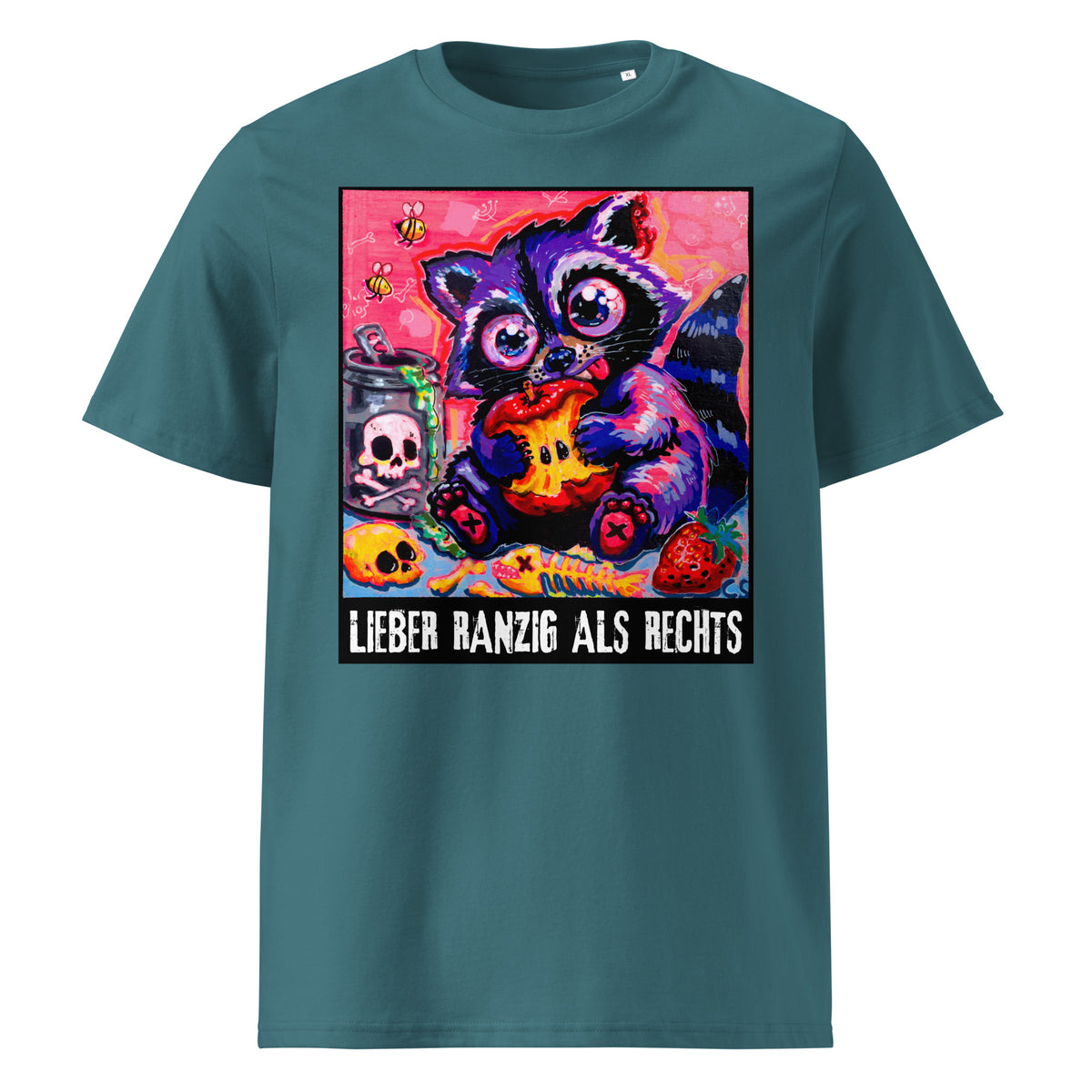 Lieber ranzig als rechts T-Shirt in Stargazer – Vorderansicht