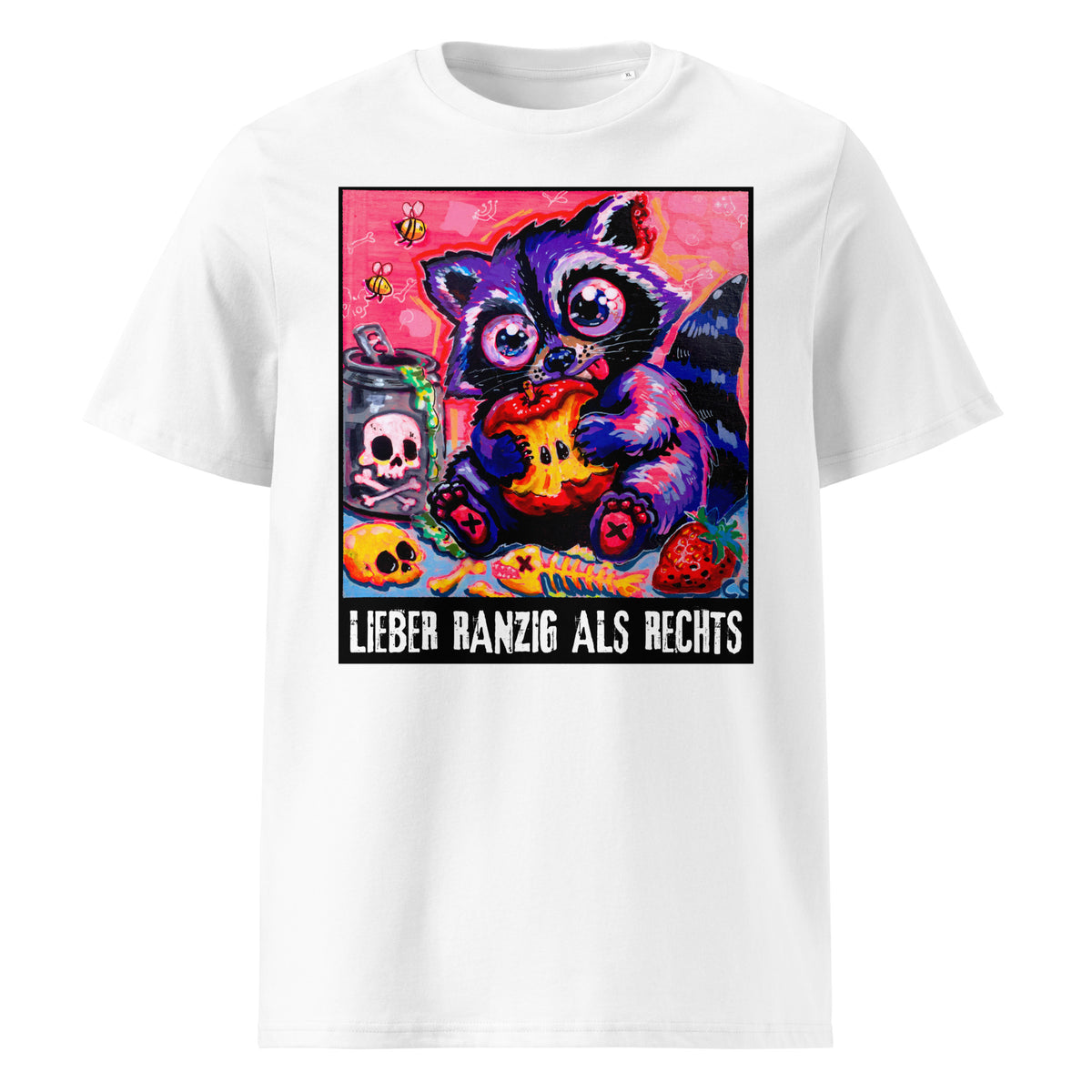 Lieber ranzig als rechts T-Shirt in White – Vorderansicht